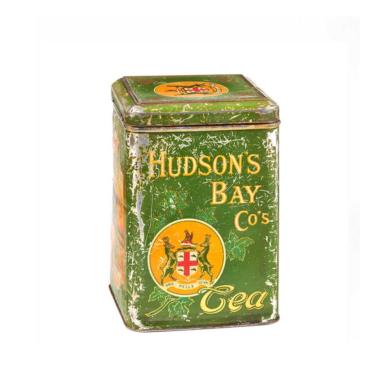 Gold tea tin can