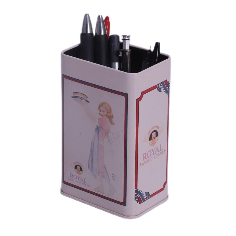 square metal pencil holder