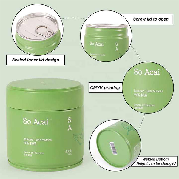 engraved matcha tin