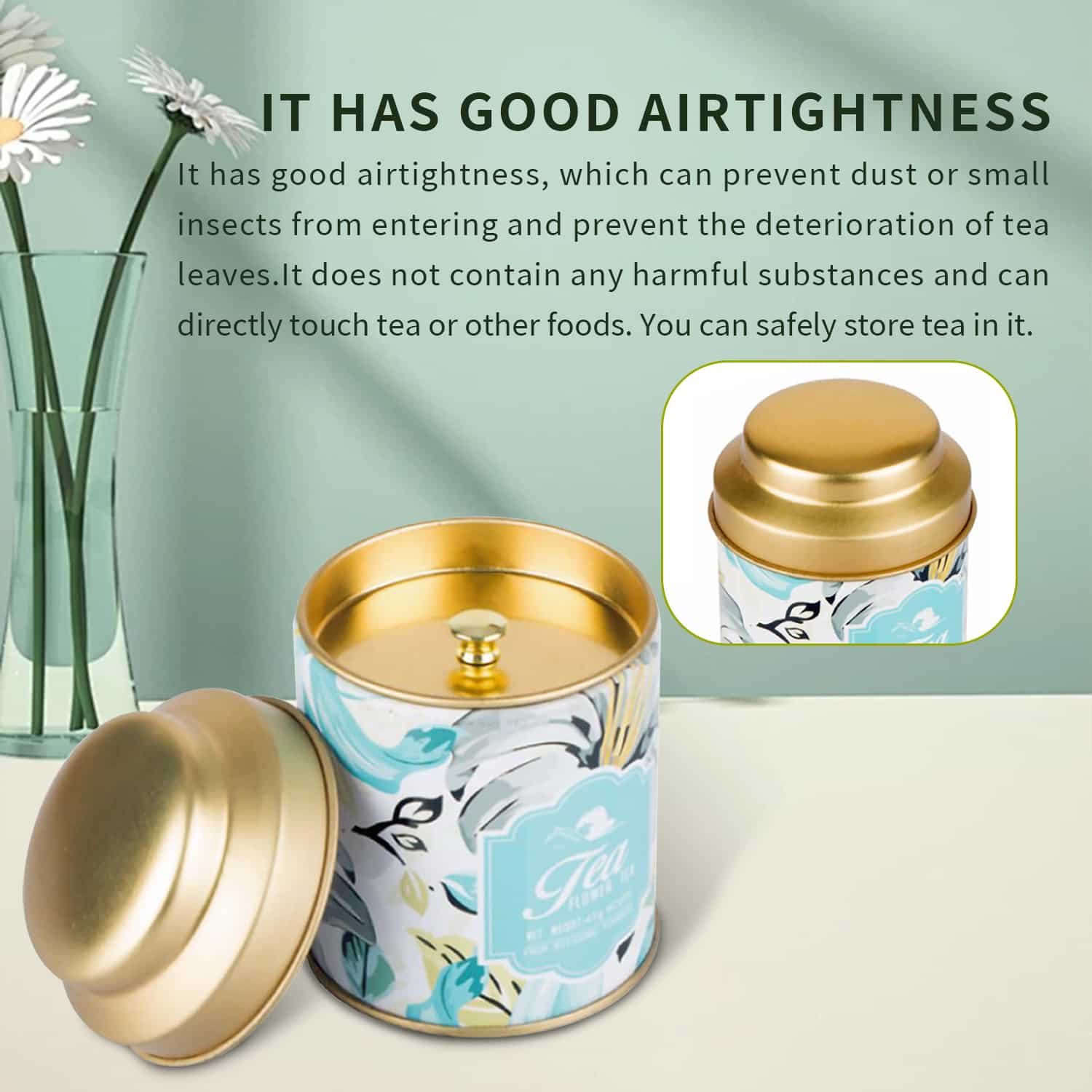 golden leaf tea tin