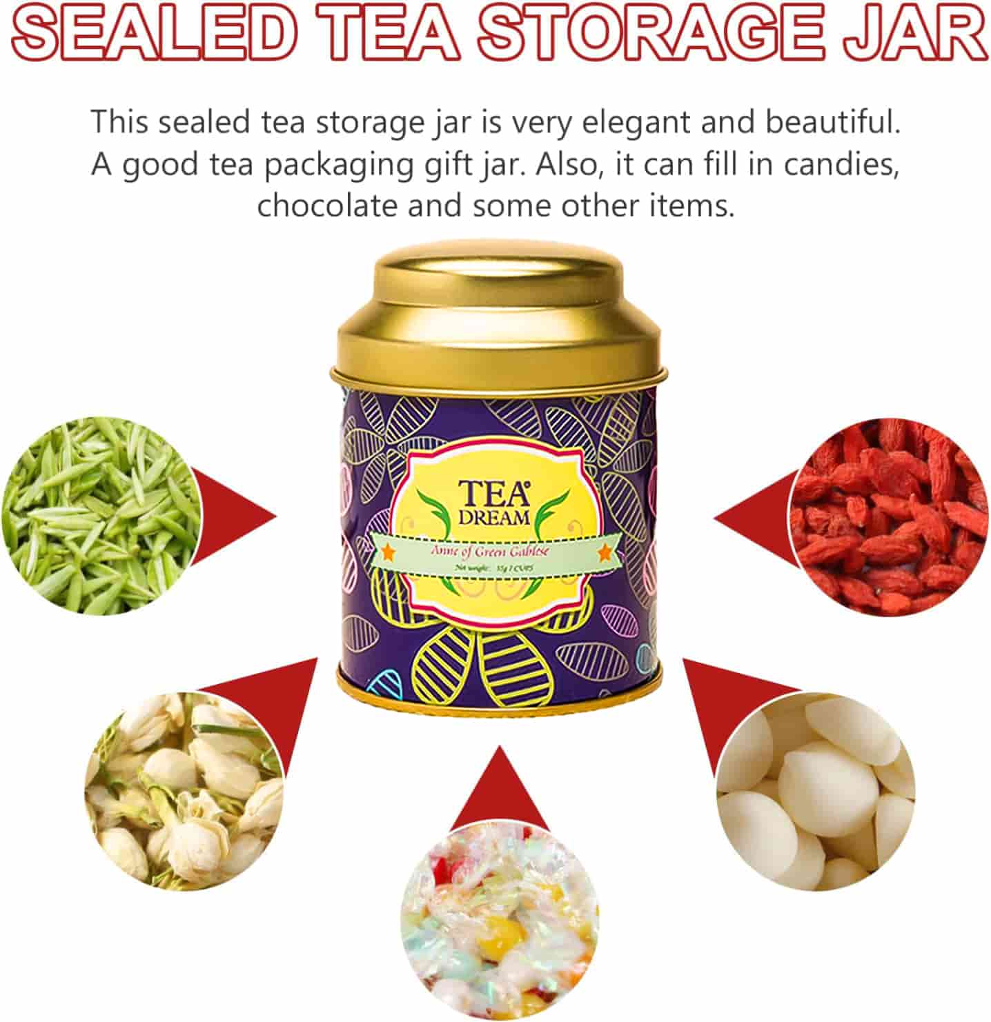 green tea tin box