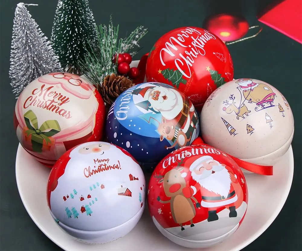 Christmas ball tin