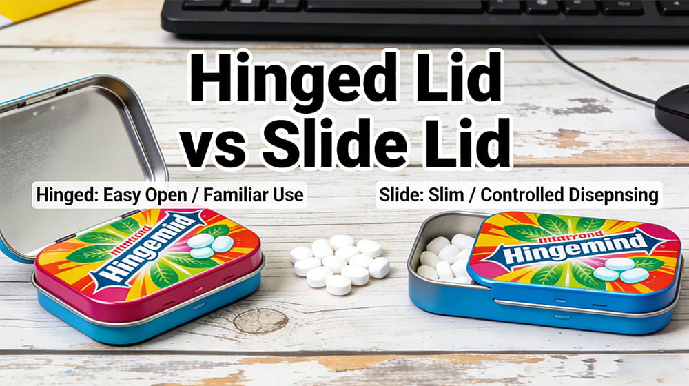 Hinged mint tins