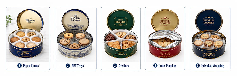 biscuit tin box inner packaging options biscuit tin box inner packaging options