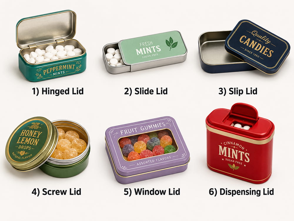 candy tin lids options candy tin lids options