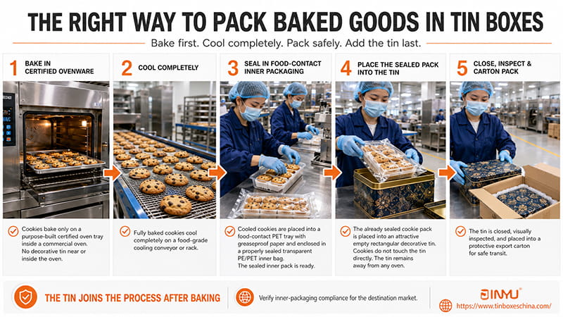 the right way to pack baked goods tin the boxes
